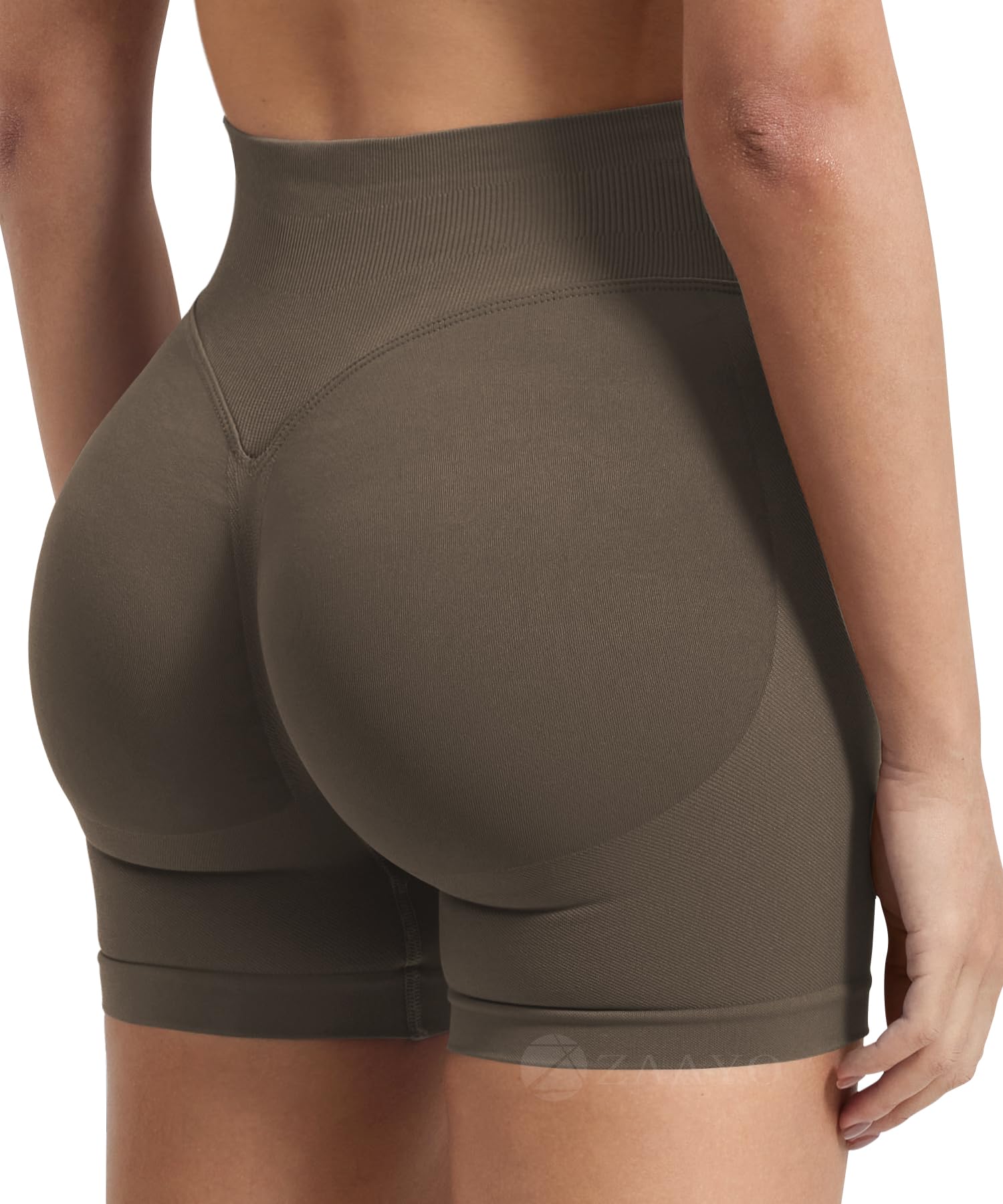 ZAAYO Damen Sport Shorts Hidden Scrunch Workout Auswirkungen Short 4.5 "Scrunch Butt Lifting Gym Short Nahtlose Booty Biker Shorts