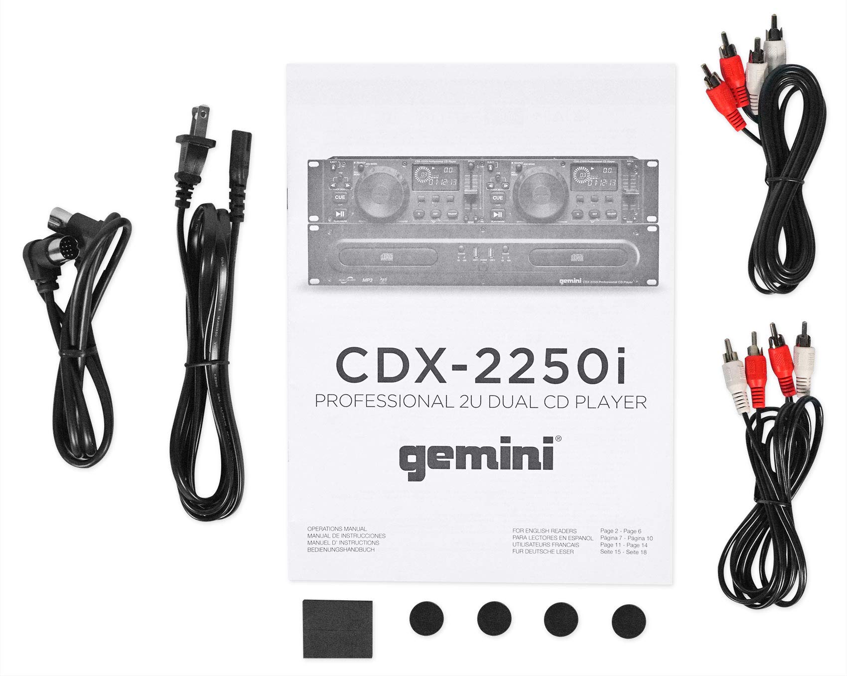 Amazon.com: Gemini CDX-2250i Pro DJ Dual Two Deck Rack Mount CD