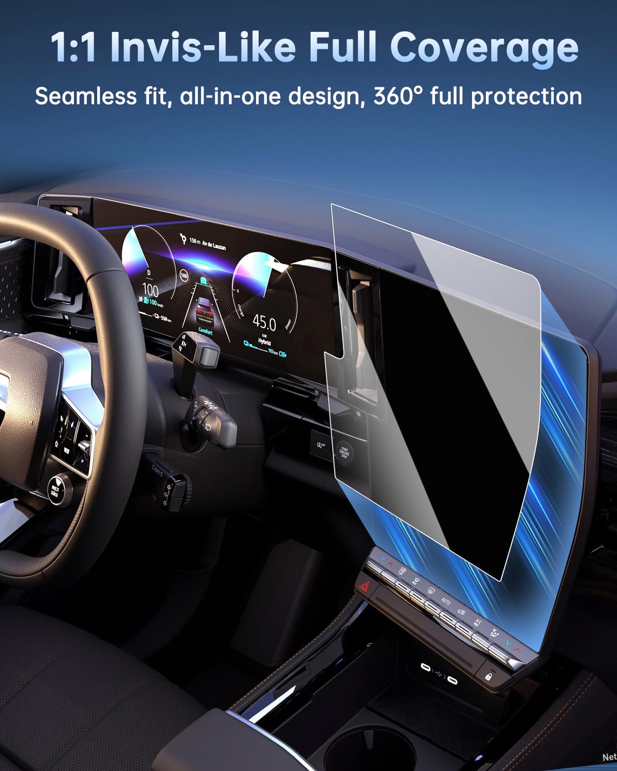 SHAOHAO [ 4 piezas Compatible con Renault Austral 2023 2024 2025 protector de pantalla (Navi+ panel de instrumentos) PET 6H HD protectores de pantalla Renault Austral accesorios