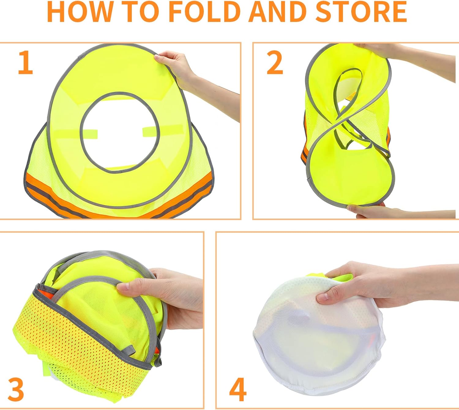 Hard Hat Sun Shade High Visibility Reflective Hard Hat Visor Full Brim Mesh Neck Sunshade Fits Both Cap Hardhats for Outdoor Activities, Neon Yellow (10 Pcs)