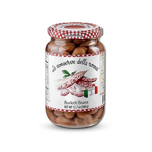 Le Conserve Della Nonna Borlotti Beans Conserva de verduras - Frijoles conservados italianos - Sin conservantes artificiales añadidos - Ingredientes