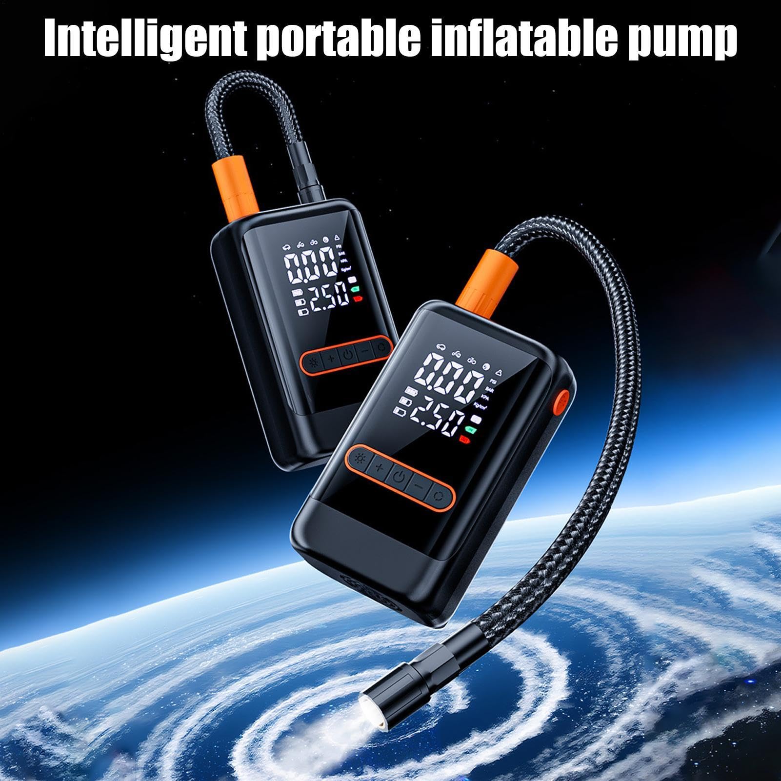 Compressore Aria Per Auto Alimentatore con spegnimento automatico per uso | Compressore Aria Portatile Gonfiaggio Pneumatici Veicolo, Portatile, Spegnimento Automatico
