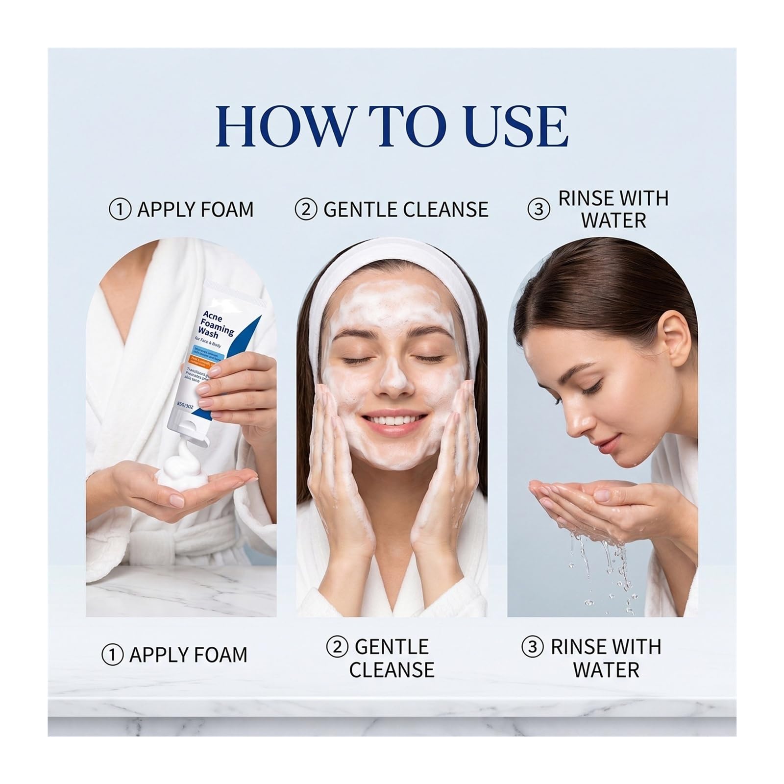 Detergente schiumogeno for pelle a tendenza acneica, 85 g | Pulisce i pori, controlla l'olio e lascia la pelle fresca e pulita(3pcs)
