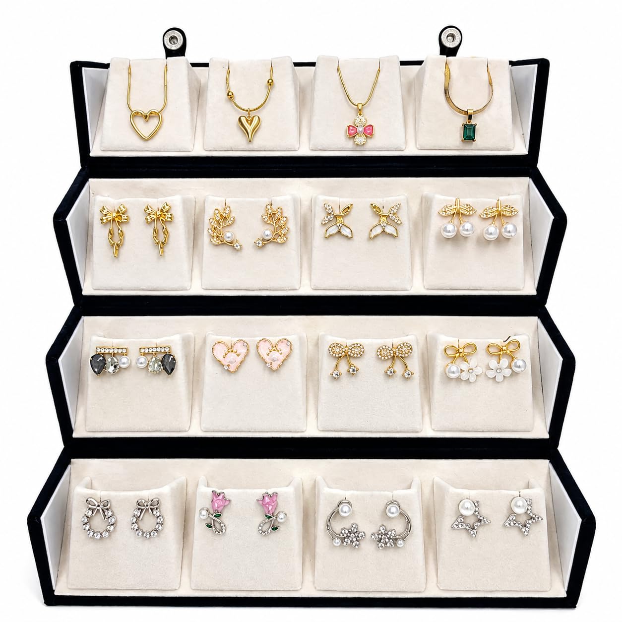 Earring Set | 12 Pcs Earring Gift Box With 4 Pendant | Anti Tarnish Combo Set |Earrings for Women & Girls | Pendant For Women & Girls Valentine Birthday Rakshabandhan Gifts | Gift Set For Wife Sister-image-2