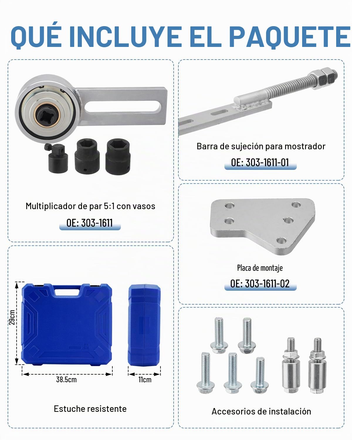 Multiplicador de fuerza, Multiplicador de par Compatible con 303-1611/1.0T ECOBOOST, Herramienta de extracción de polea de correa del cigüeñal del motor
