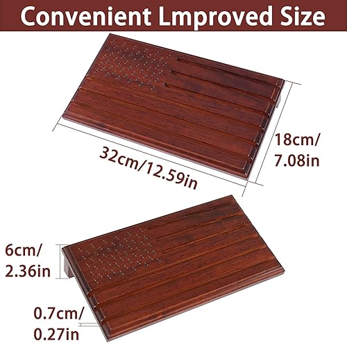 Miniatura 3 de PiaoHao Soporte de exhibición de monedas de desafío militar de 6 filas para escritorio moneda militar soporte de exhibición de madera maciza con