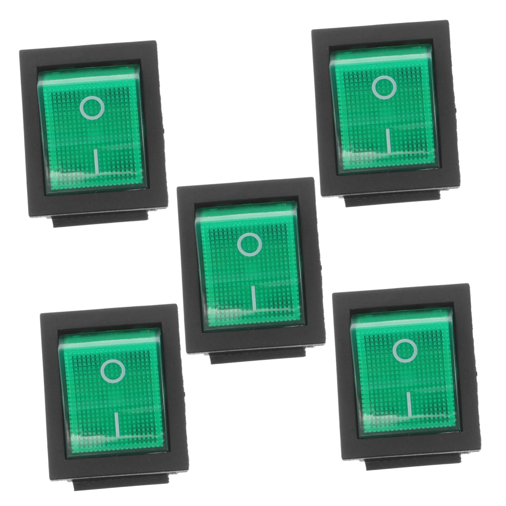 5pezzi Interruttore Bilanciere Verde Da Switch Nautico Per Rv e Generatori Design Unico e Affidabile Facile Installazione e Versatile Per Uso Marino e Industriale