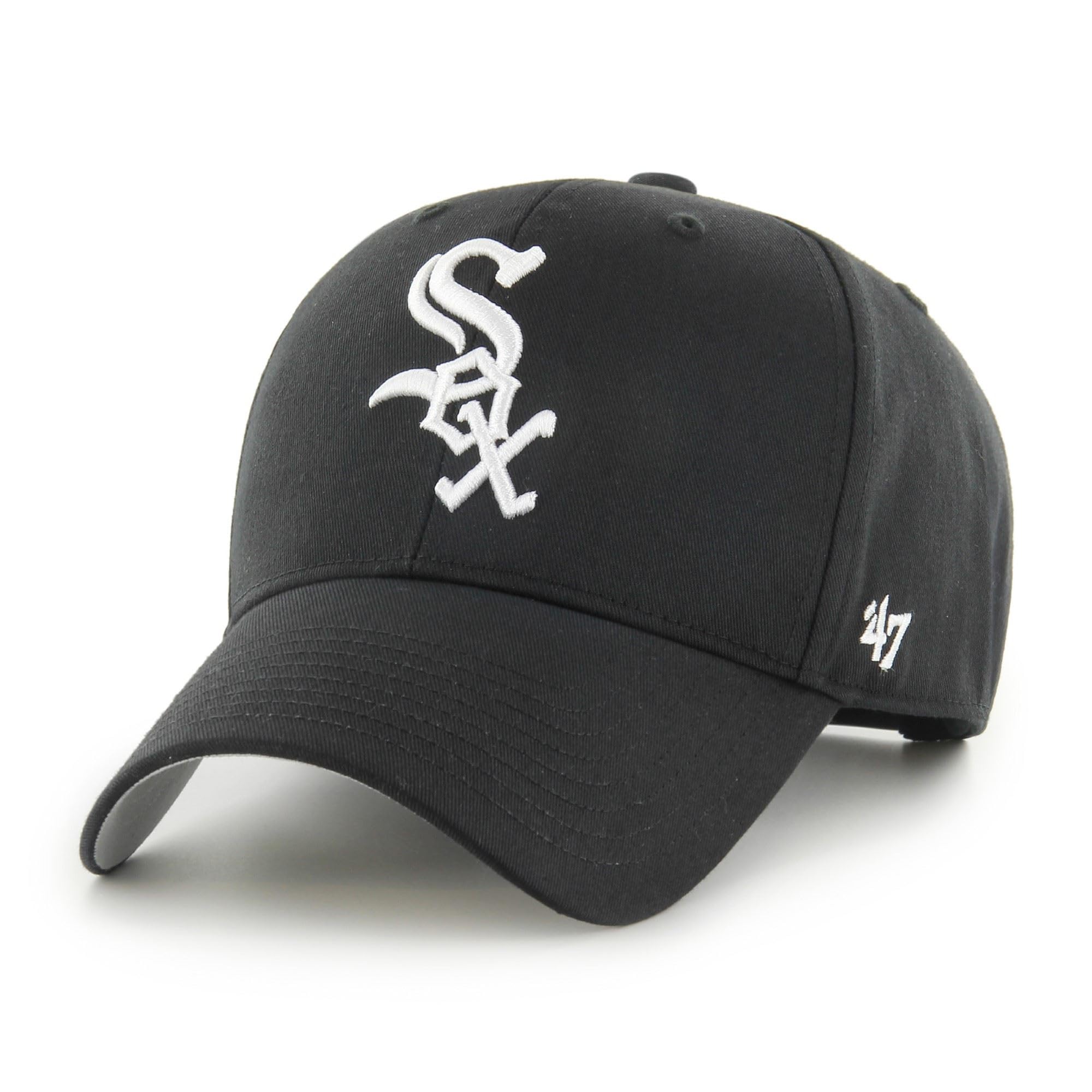 Unisex Black 47 Brand Adjustable Cap - Mlb Basic Chicago White Sox