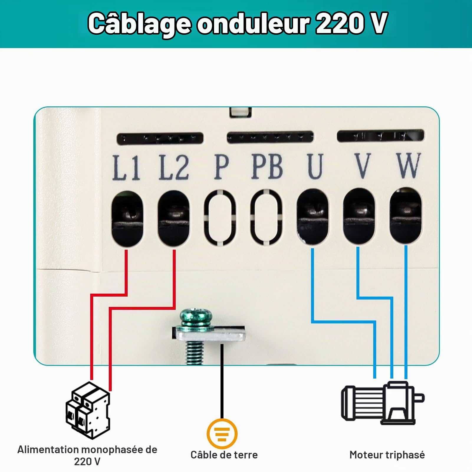 Transformateur 220v 380v Variateur de Frequence Convertisseur de Fréquence 220v Entrée Monophasé 380v Sortie Triphasé pour 0.75 KW Moteur de Broche CNC Contrôle de Vitesse