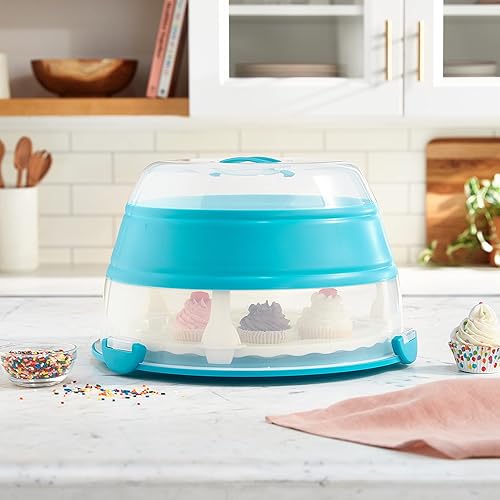 Miniatura 10 de Prepworks Progressive - Portador plegable para cupcakes y pasteles, 24 cupcakes, 2 capas, fácil de transportar magdalenas, galletas o postres a