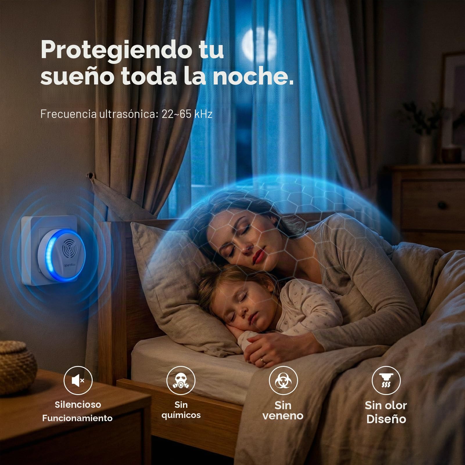 Repelente Ultrasónico de Plagas, Electrónico Repelente Mosquitos Insectos Control para Interiores, Antimosquitos Electrónico para Ratones, Arañas, Cucarachas, Moscas(6 Paquetes)