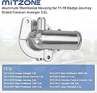 Vista 2 de MITZONE Conjunto de Carcasa de Termostato de Aluminio de Mejora Compatible con Vehículos Jeep Dodge RAM Chrysler 3.6L 3.2L V6 2011-2021 - 200 Town &