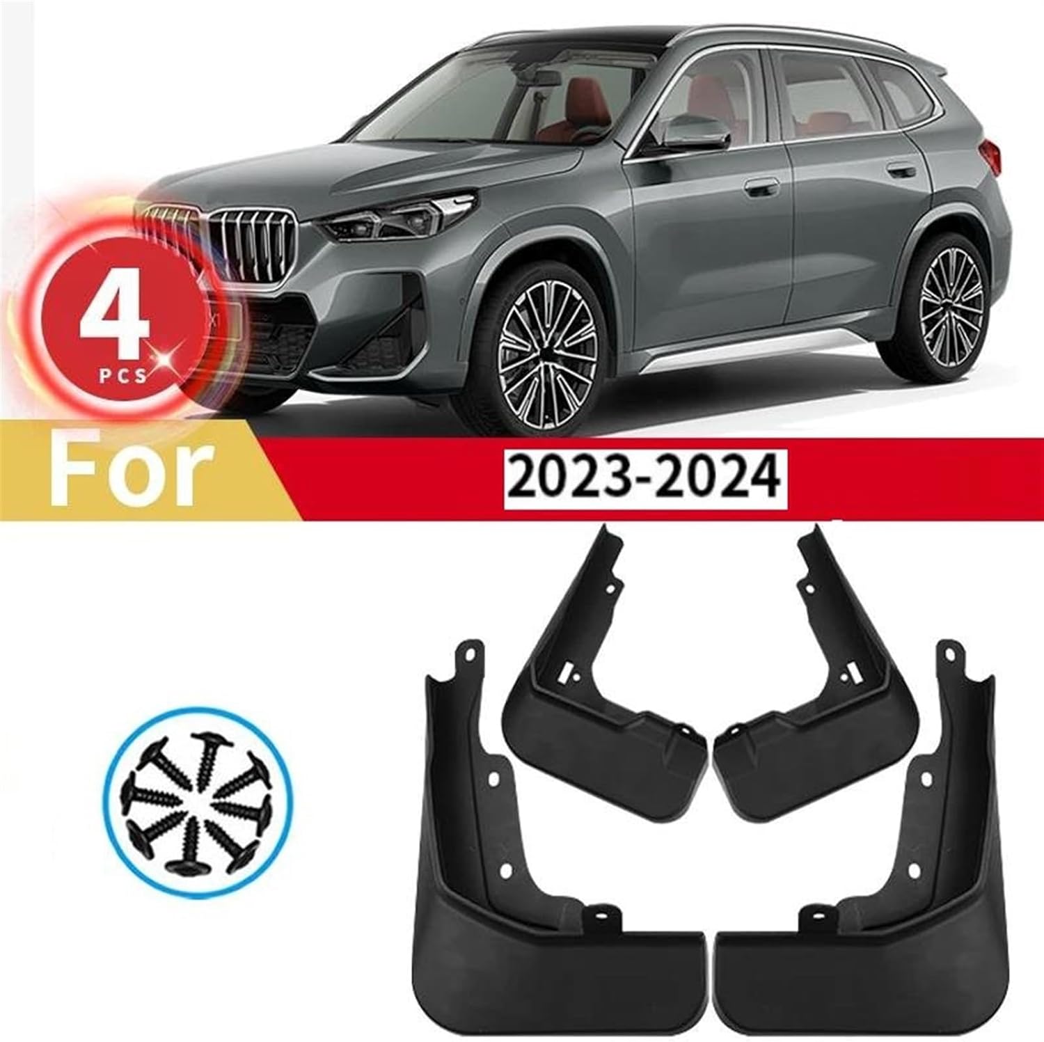 Car Splash Proof Mudflap Front Rear Flaps Splash Mud Fender Accessories Mud Flaps Auto Mudguards for BMW X1 M Sport 2023 2024 U11 U12