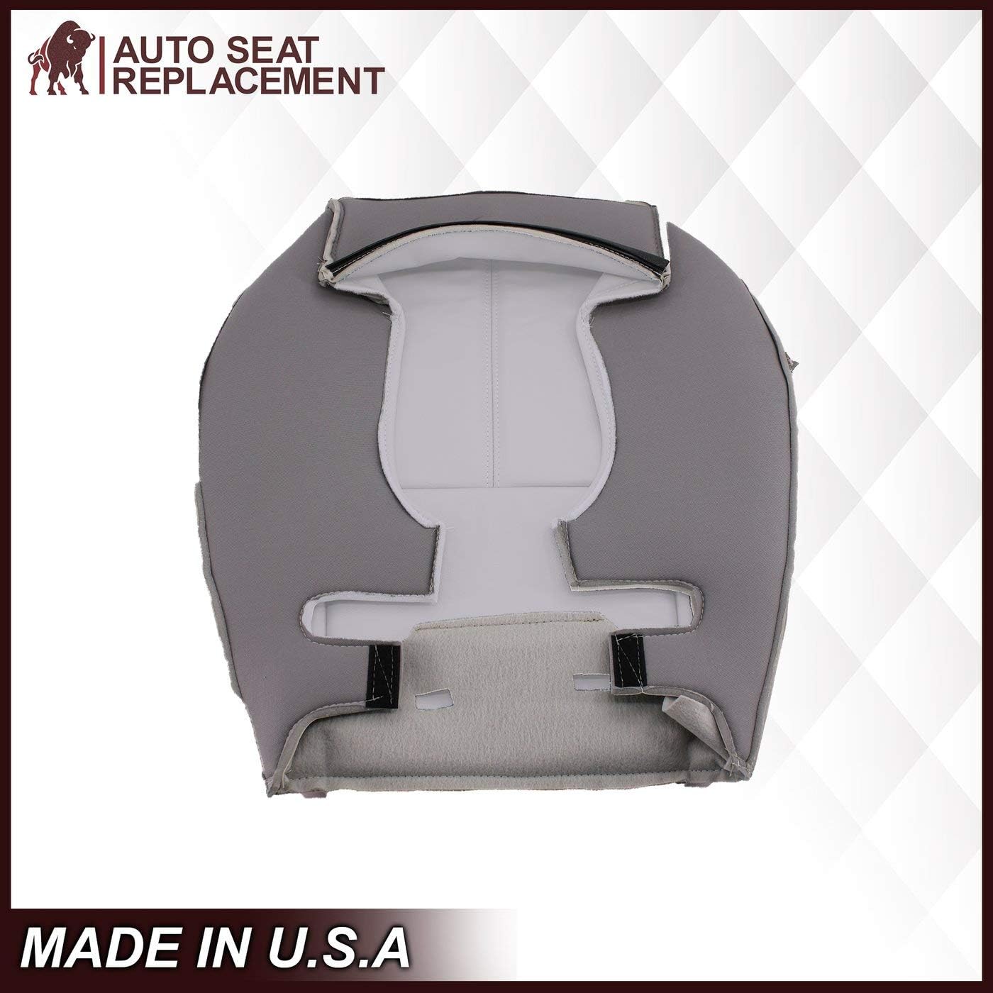 2007 2008 2009 2010 2011 2012 2013 2014 GMC Yukon Sierra Seat Cover, for Both Driver and Passenger GMC Sierra Yukon XL SLT SLE Z71 1500 2500 3500 (Synthetic Leather (Vinyl), Light Titanium Gray)