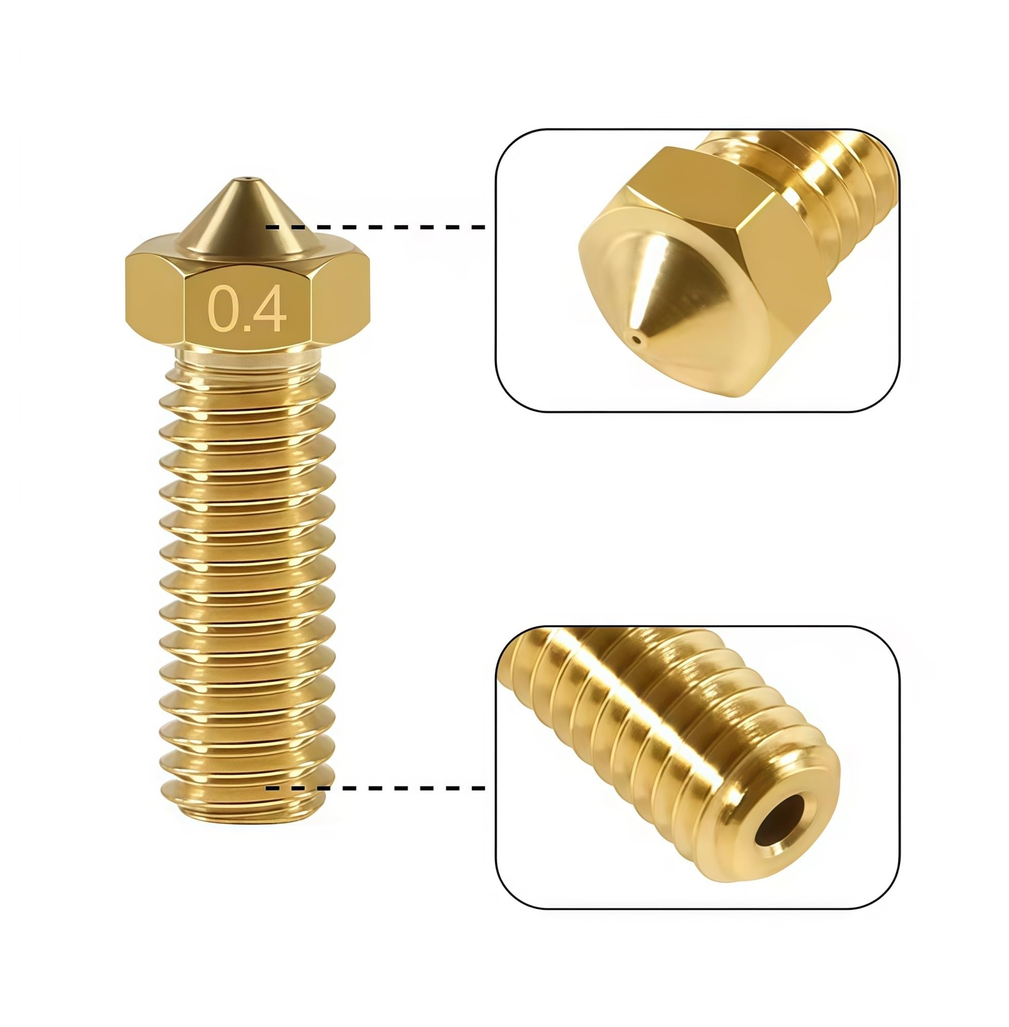 Hotend-Düse, Messing-Druckkopfblock, Doppellöcher, 0,4 Mm Extruderteil, for 1,75 Mm Filament, Kompatibel Mit FLSUN V400 3D-Drucker(16pcs)