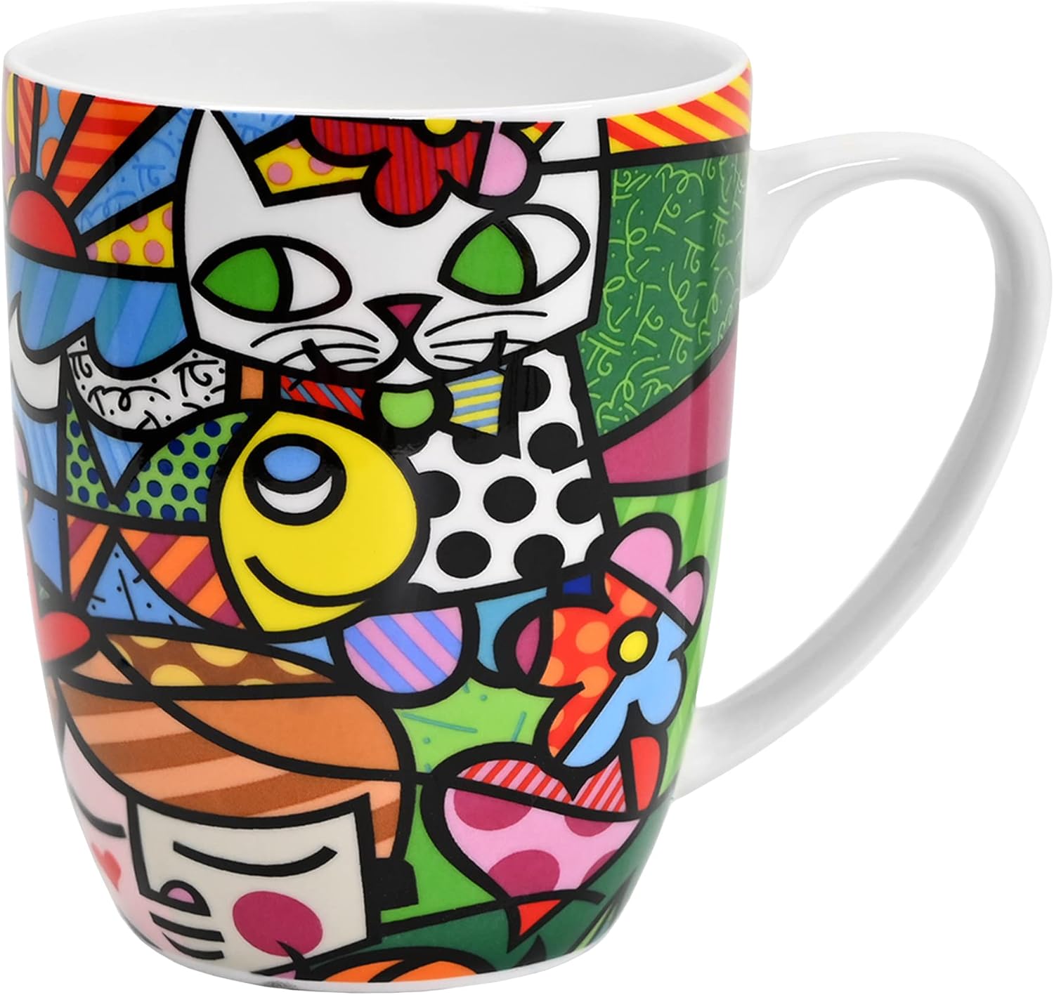 Britto Romero Bone China Coffee Mug, 16.8 oz (Nature In Harmony (Multicolor))