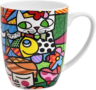 Romero Bone China Coffee Mug, 16.8 oz (Nature In Harmony (Multicolor))