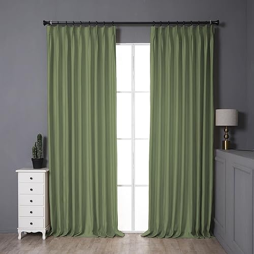 DotheDrape Cortina plisada, 40 pulgadas de ancho x 106 pulgadas de largo, cortina opaca Waterpfoor para sala de estar, dormitorio, puerta corrediza