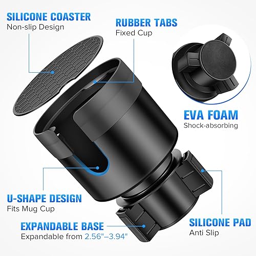 Miniatura 2 de Portavasos para automóvil, soporte universal ajustable para teléfono celular, expansor para automóvil, se adapta a todos los teléfonos inteligentes