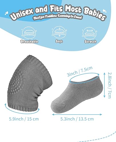 Miniatura 5 de Calcetines antideslizantes para bebés y niñas para gatear con la rodilla y antideslizantes el mejor regalo para bebés rodilleras unisex para bebés