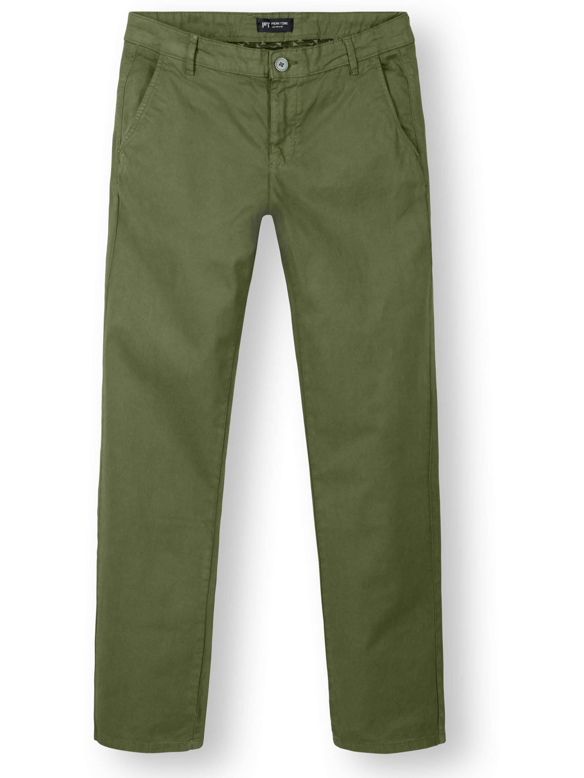 Peak Time Herren Lange elastische Chino-Hose mit Bio-Baumwolle (OCS Blended Standard) im Tapered Fit Astron