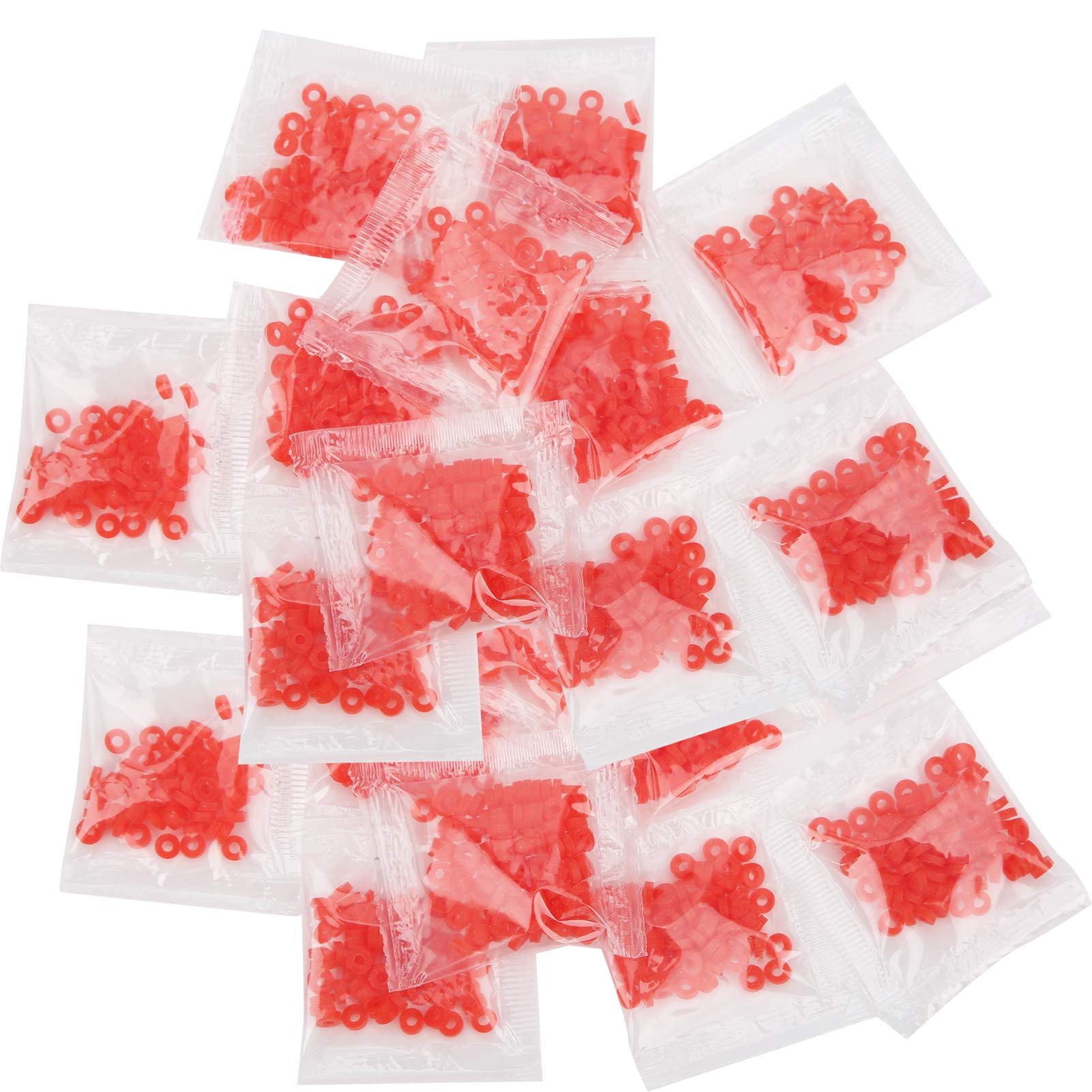 Bandes en Caoutchouc Bandes d'appâts Matériel de Terminal de pêche Durable Élastique Fort pour la pêche au Gros Match Couleur Rouge 100 Sacs 9000 pièces