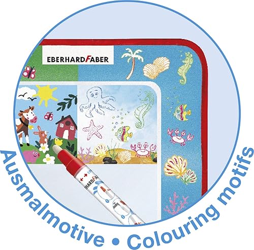 Miniatura 4 de Eberhard Faber 524130 - Aqua Fun - Alfombrilla para jugar con agua, aprox. 12.6 x 12.6 in con 2 motivos para colorear y pintar superficie libre,