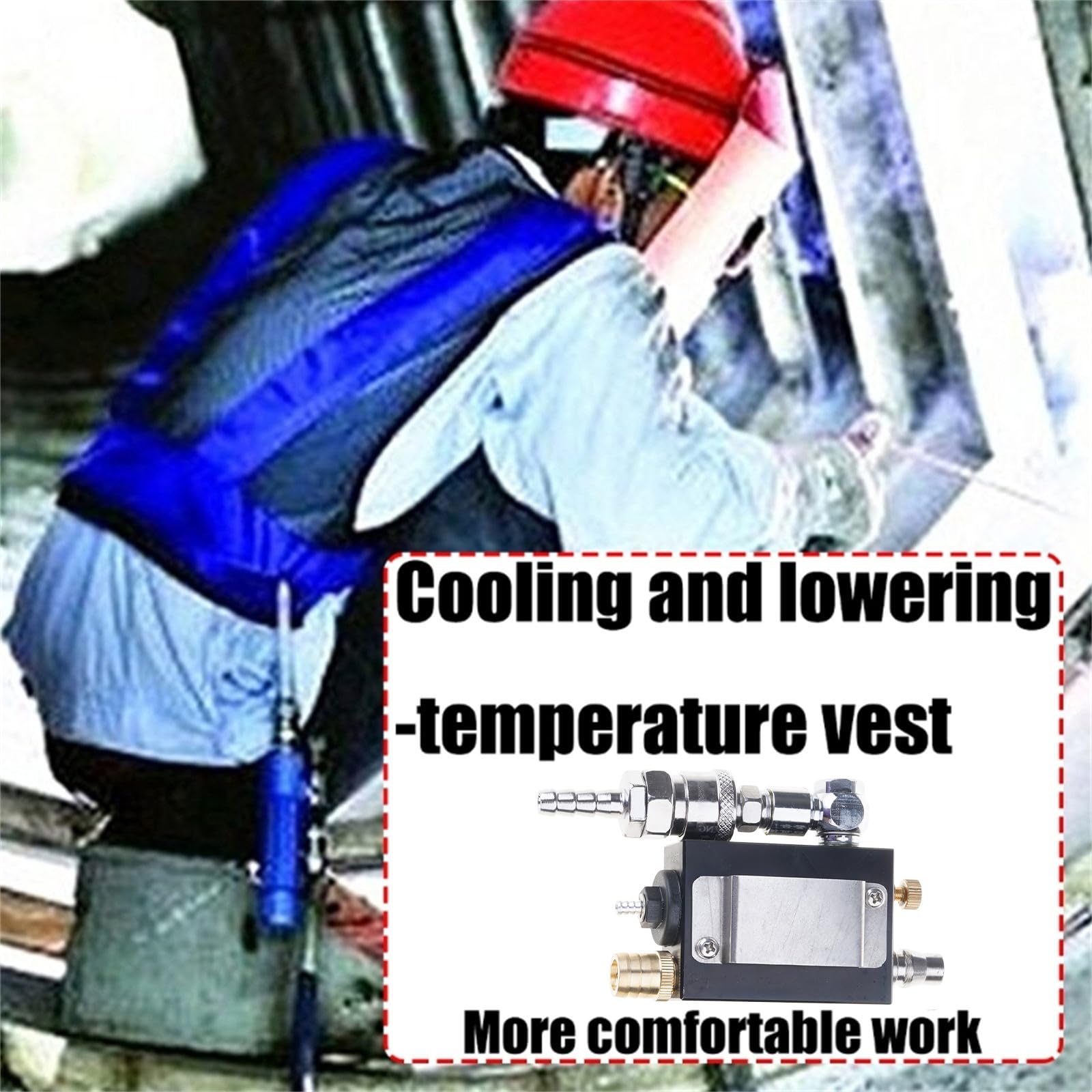 Chaleco refrigerado por aire comprimido para trabajadores de fábrica, equipo de alivio del estrés por calor, uso industrial, control de temperatura, chaleco de refrigeración para obras de construcción