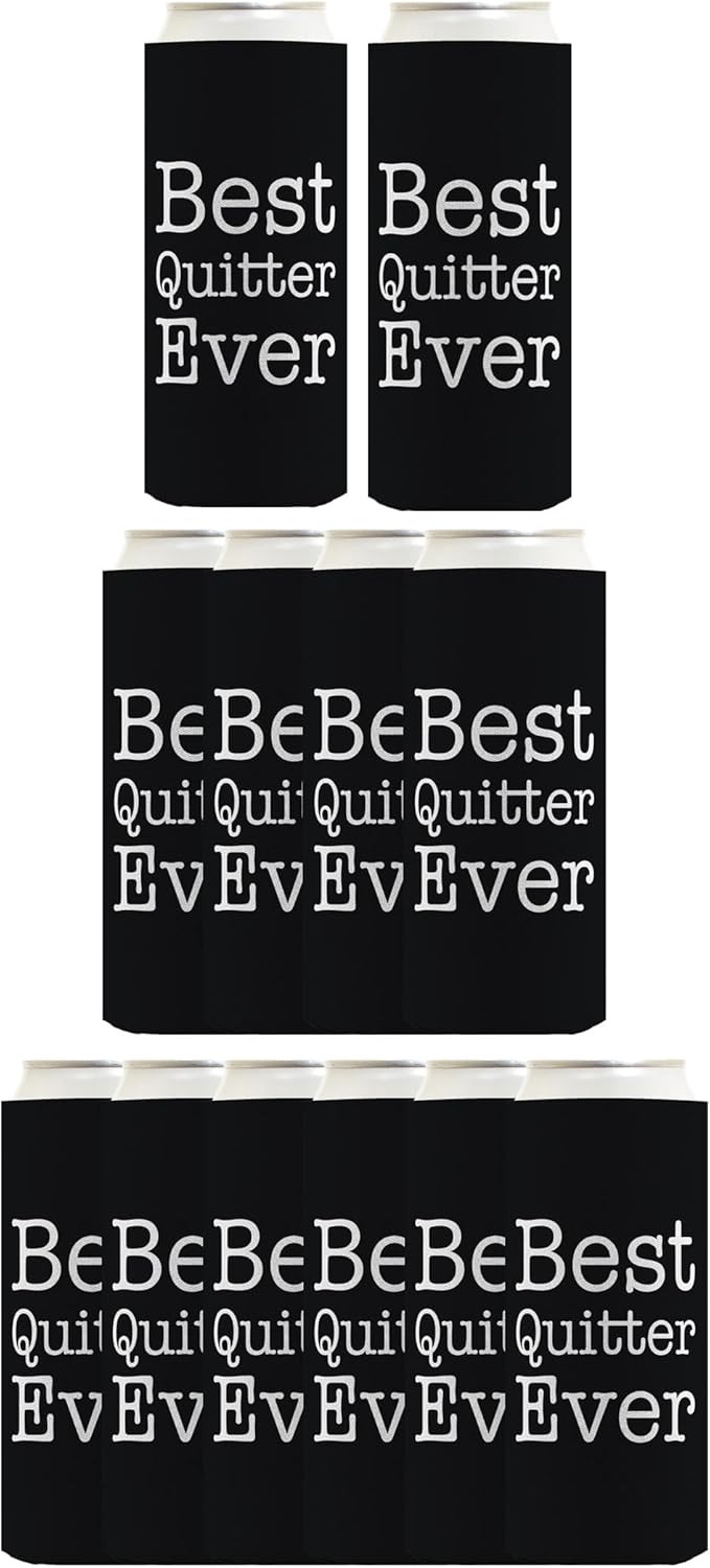 Funny Retirement Gifts Best Quitter Ever 12-Pack Ultra Slim Can Thermocoolers