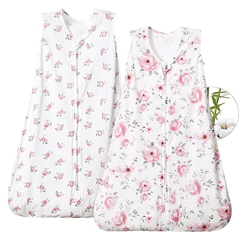 Miniatura 8 de PHF 70% rayón derivado de bambú y 30% algodón, saco de dormir para bebé de 0 a 6 meses, saco de dormir para bebé con cremallera de 2 vías, paquete