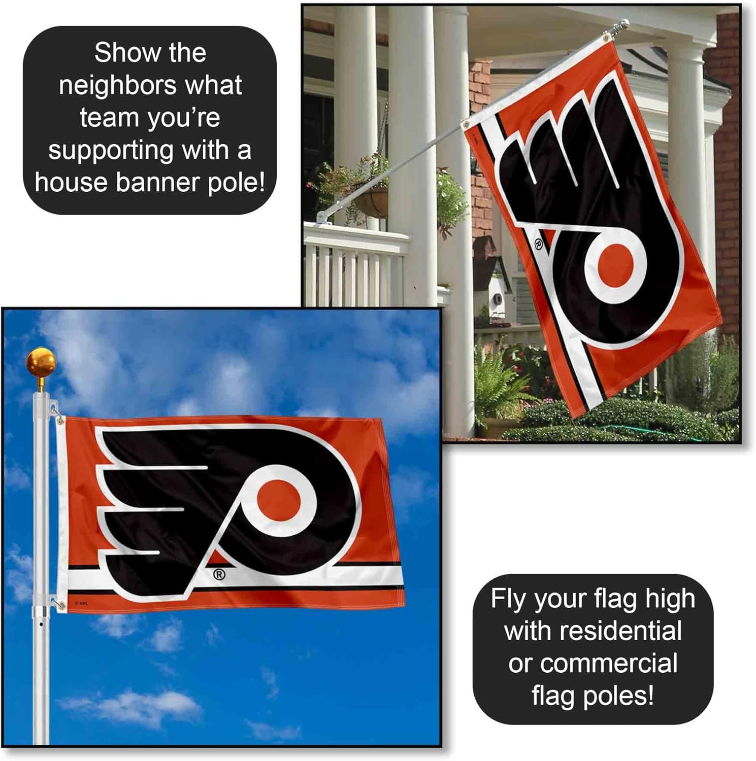 Philadelphia Flyers Stripe 3x5 Feet Banner Flag - Image 3