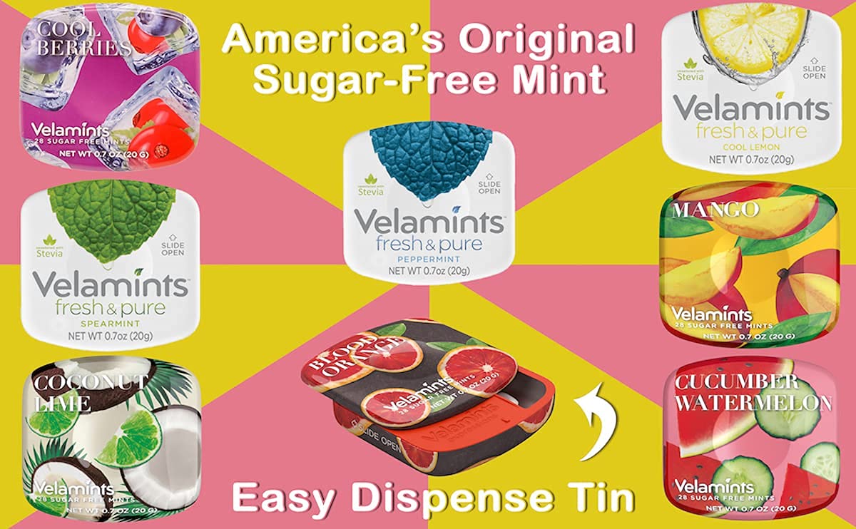 Velamints Fresh Cool Watermelon Sugar Free Mints Tin Fresh Breath