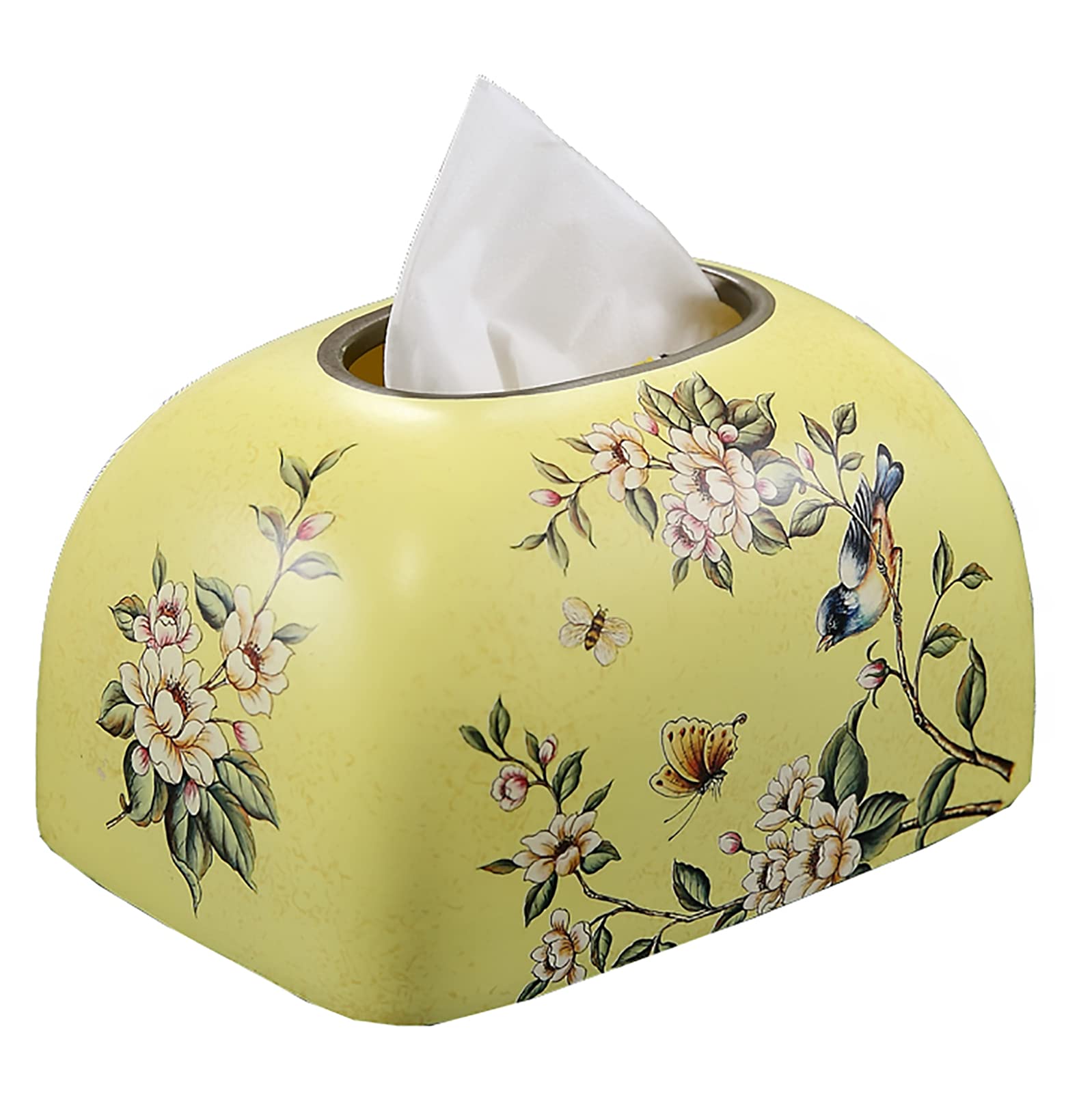 ZQJKL Ceramic Tissue Box Cover, Rural Country Style, Rectangular, Yellow, Porcelain
