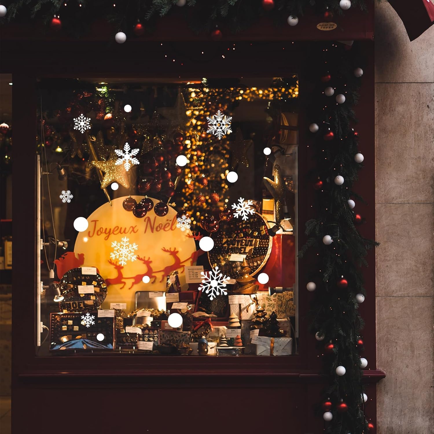 Christmas Window Snowflakes Stickers for Glass Windows, Christmas Window Clings Christmas Decorations for Kids Christmas Party Decorations 9 Sheets 165pcs