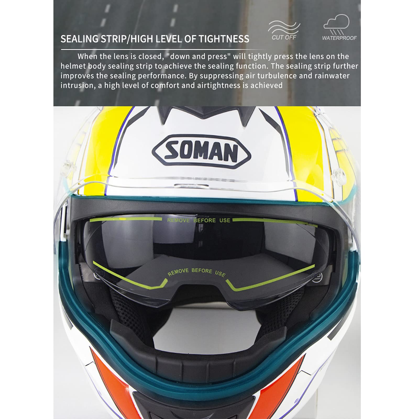 Casco Moto Modulare Integrale Con Bluetooth - Omologato ECE/DOT, Doppia Visiera, Antivento Per Uomo E Donna - Foto 4