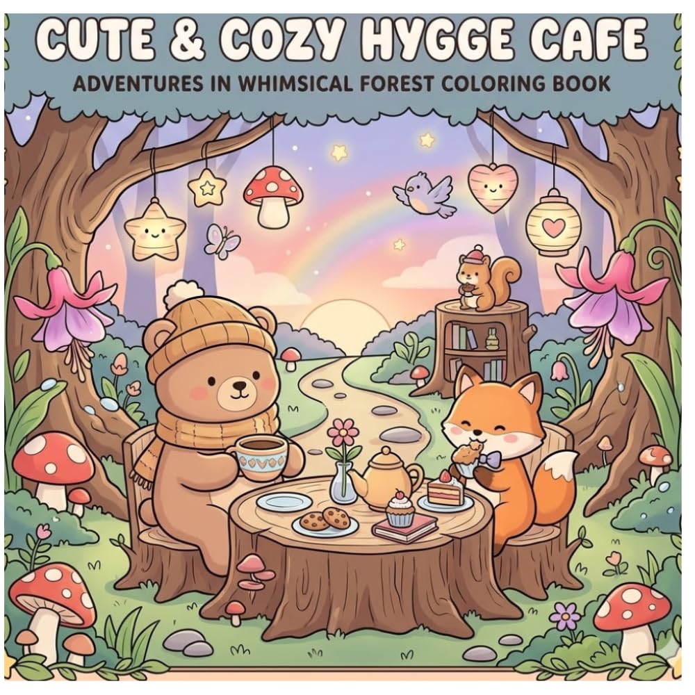 Cute & Cozy Hygge Café: Whimsical Forest Adventures with Adorable Animal Friends for Relaxation and Stress Relief