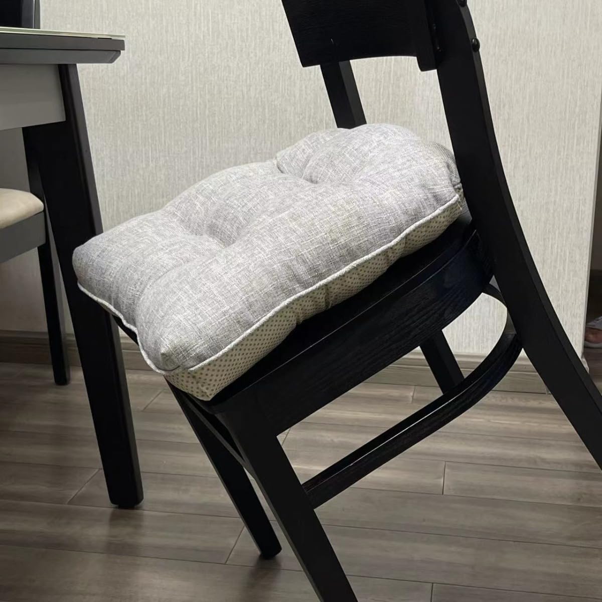 CAMZ Chair Cushions for Dining Chairs Pads, Kitchen Chair Cushions with Ties and Non Slip Backing Tufted Seat Cushion (Denim Blue)