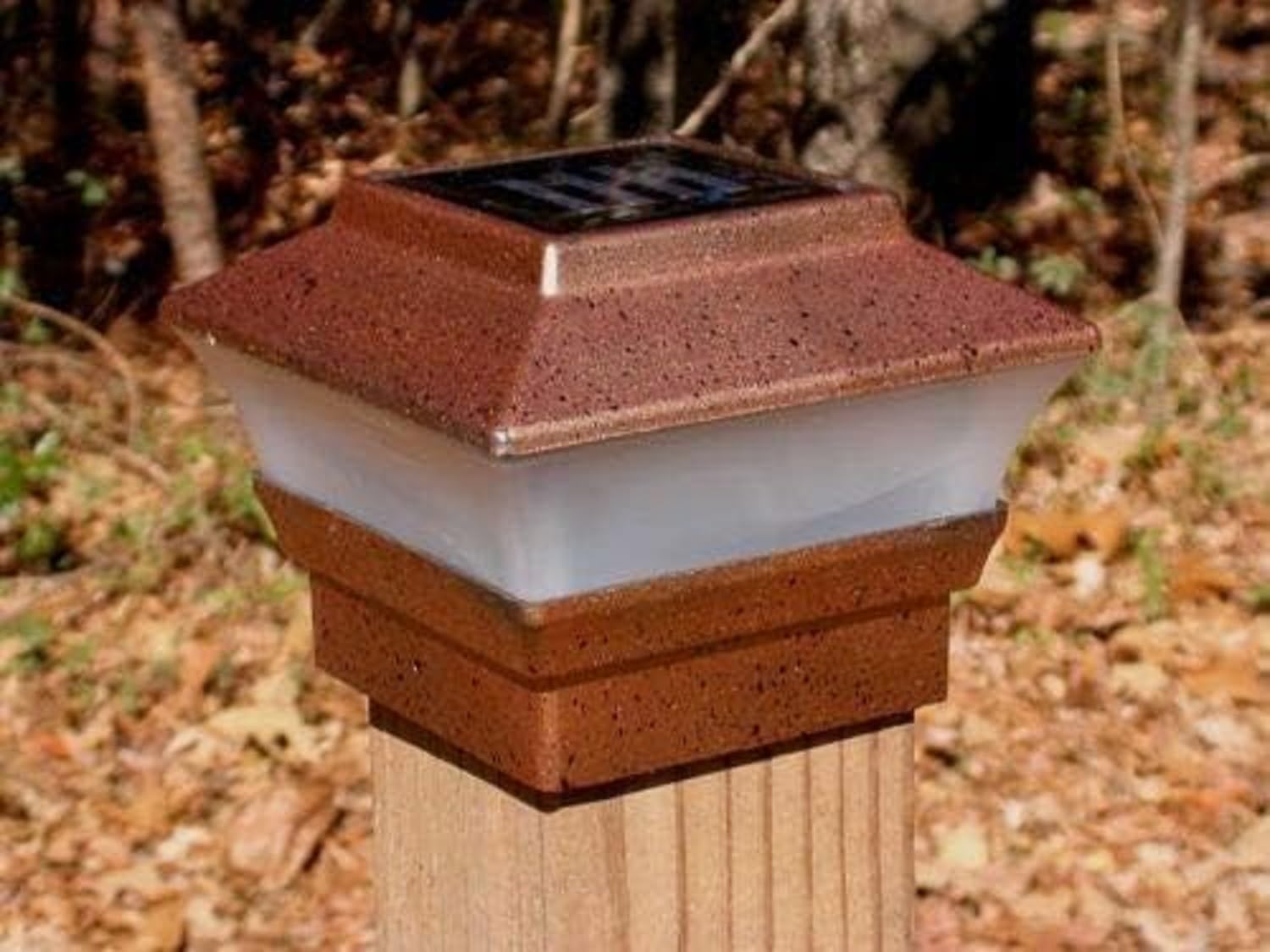 Solar Powered Plastic Copper Color Square Post Deck Fence Mount with 2 Bright SMD LED for Deck Mount or for 4x4 Posts (Set of 12)