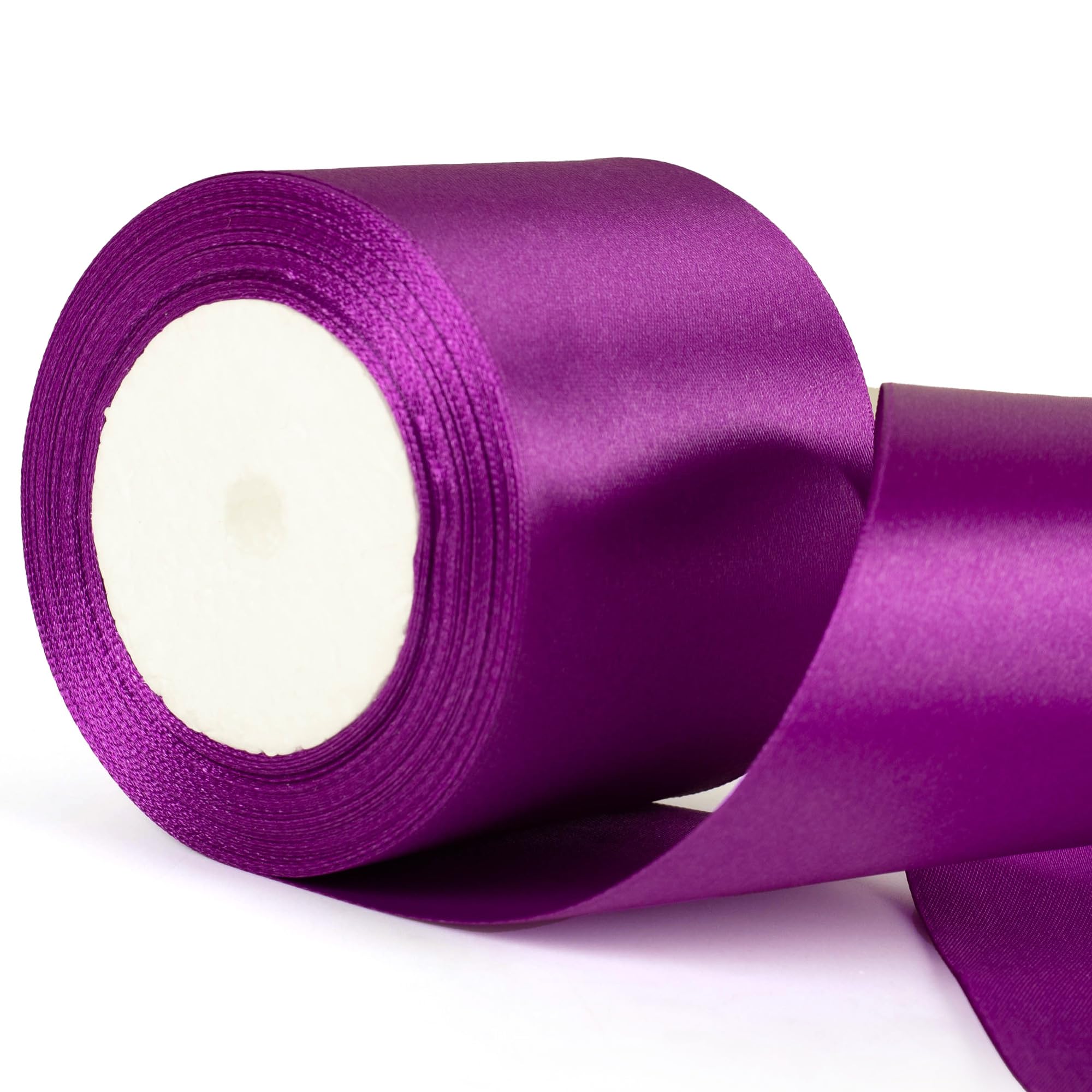 75mm Wide Dark Purple Thick Ribbon for Gift Wrapping 22m