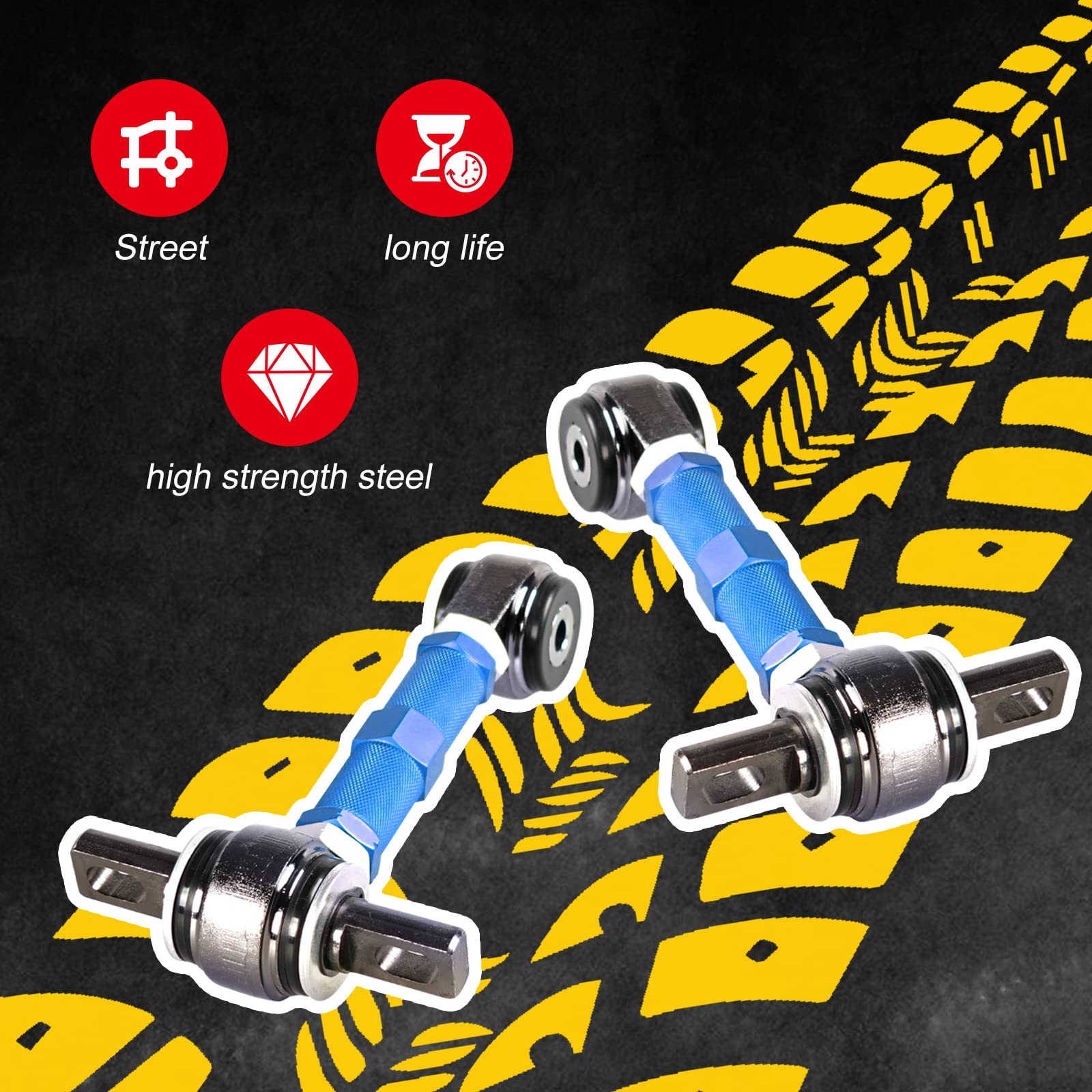 YESHMA Rear Adjustable Camber Arm Kit (2 Pieces) - Compatible With Honda Civic 88-00 & Integra 94-01