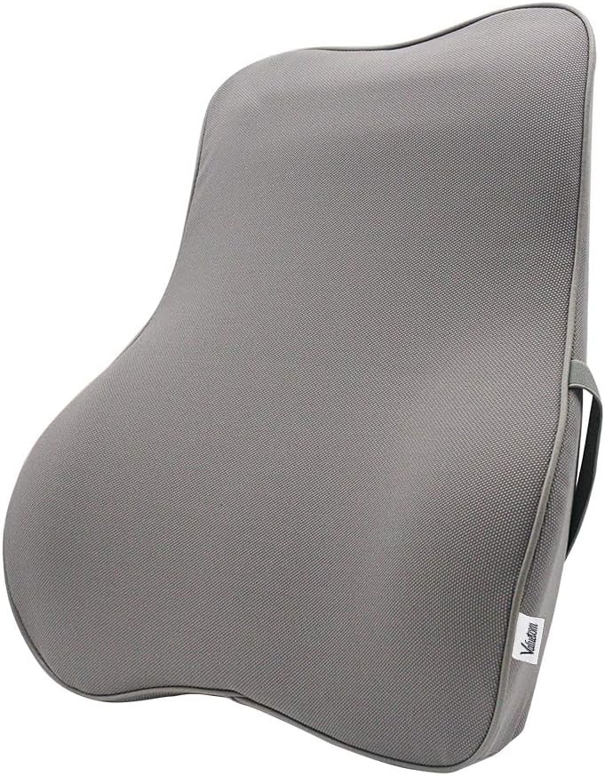 Premium Lumbar Support Pillow by Valuetom-Memory Foam Lower Back Support Cushion for Your Home, Office Chair,and Car-New Ergonomic Memory Foam Design with Cool Mesh Fabric (Gray)