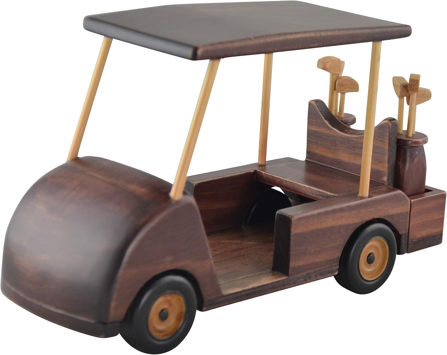 Handmade Wooden Golf Cart Wine Bottle Holder