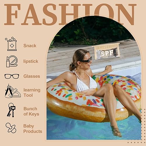 Miniatura 4 de UIXIZQ Pequeñas bolsas de maquillaje transparentes de paja bohemia para mujeres y niñas, bolsa de cosméticos con cremallera de chenilla, bolsa de