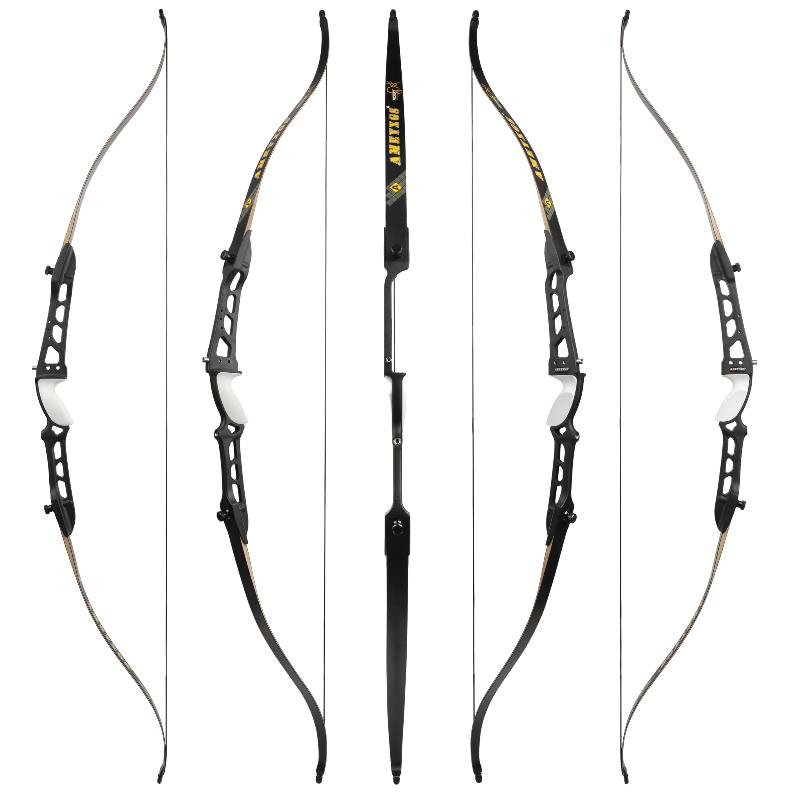 68" Recurvebogen 36 lbs - Rechtshänder Take-Down Bogen mit Aluminium Griff und Laminat Armen für Jagd und Bogenschießtraining