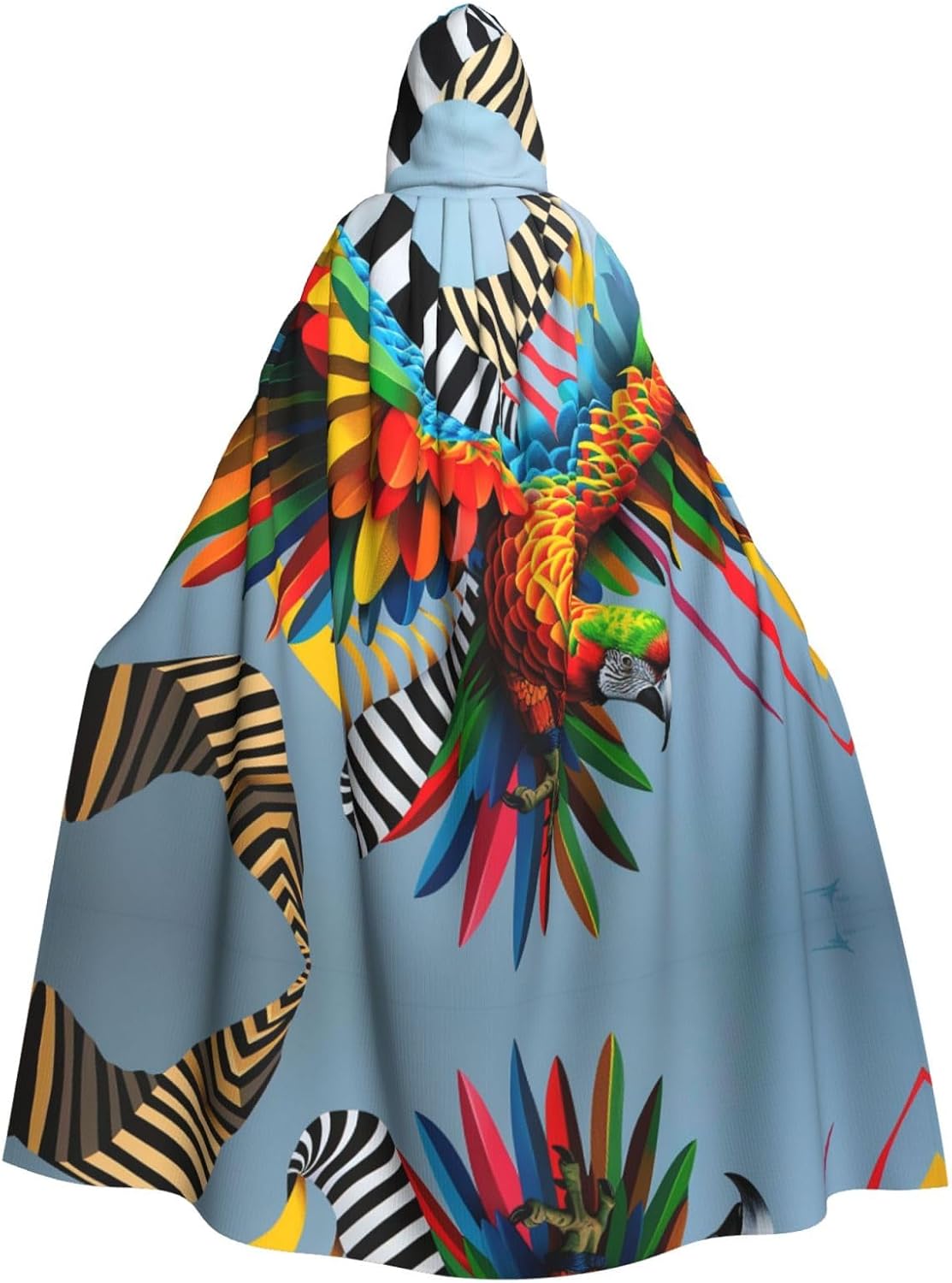 Colorful feathers Unique Darkness Poncho Shawl - Customizable Wearable Blanket for Women, Perfect Halloween Costume Accessory, Knight, Akatsuki, and More