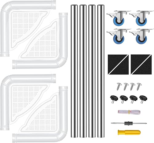 Miniatura 29 de SPACECARE Mini soporte para nevera, rodillos móviles con 4 ruedas de bloqueo, base de ruedas de bloqueo, soporte ajustable para lavadora y Negro