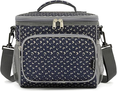 Miniatura 7 de FlowFly - Lonchera reutilizable con aislante para adultos para mujeres y hombres con correa ajustable para el hombro bolsillo frontal con cierre y