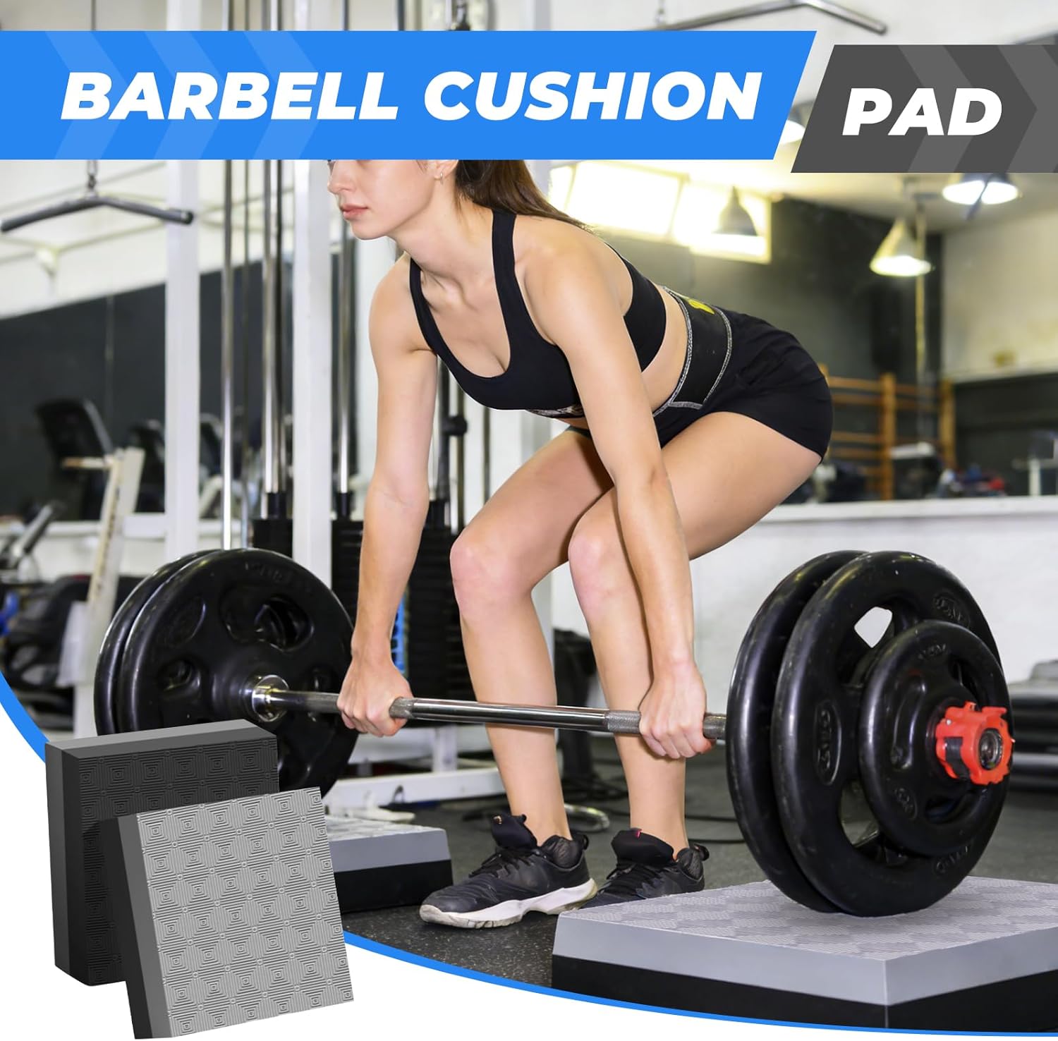 Colaxi 2Pcs Weightlifting Crash Drop Pads,Deadlift Weight Cushion Nonslip Shock Absorbing Silence Mats,Floor Protection for Training
