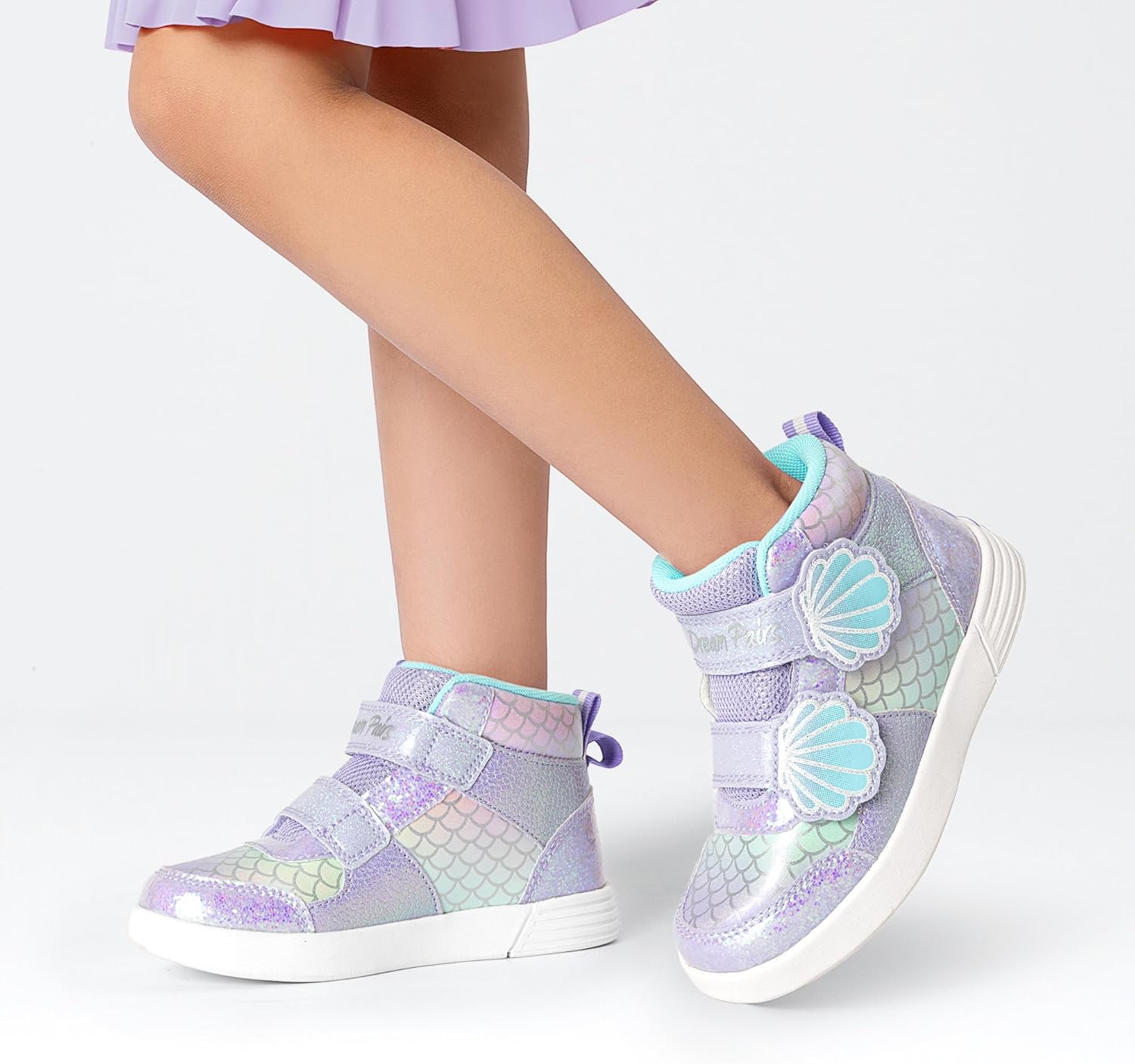 DREAM PAIRS Girls Shoes Toddler Sneakers Kids High Top Shoes with Hook and Loop Storybook Casual Walking Shoes - Image 2