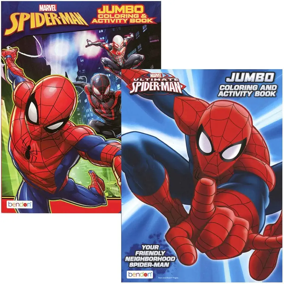 Spiderman Coloring &amp; Activity Book Set Bundle (2 Books)